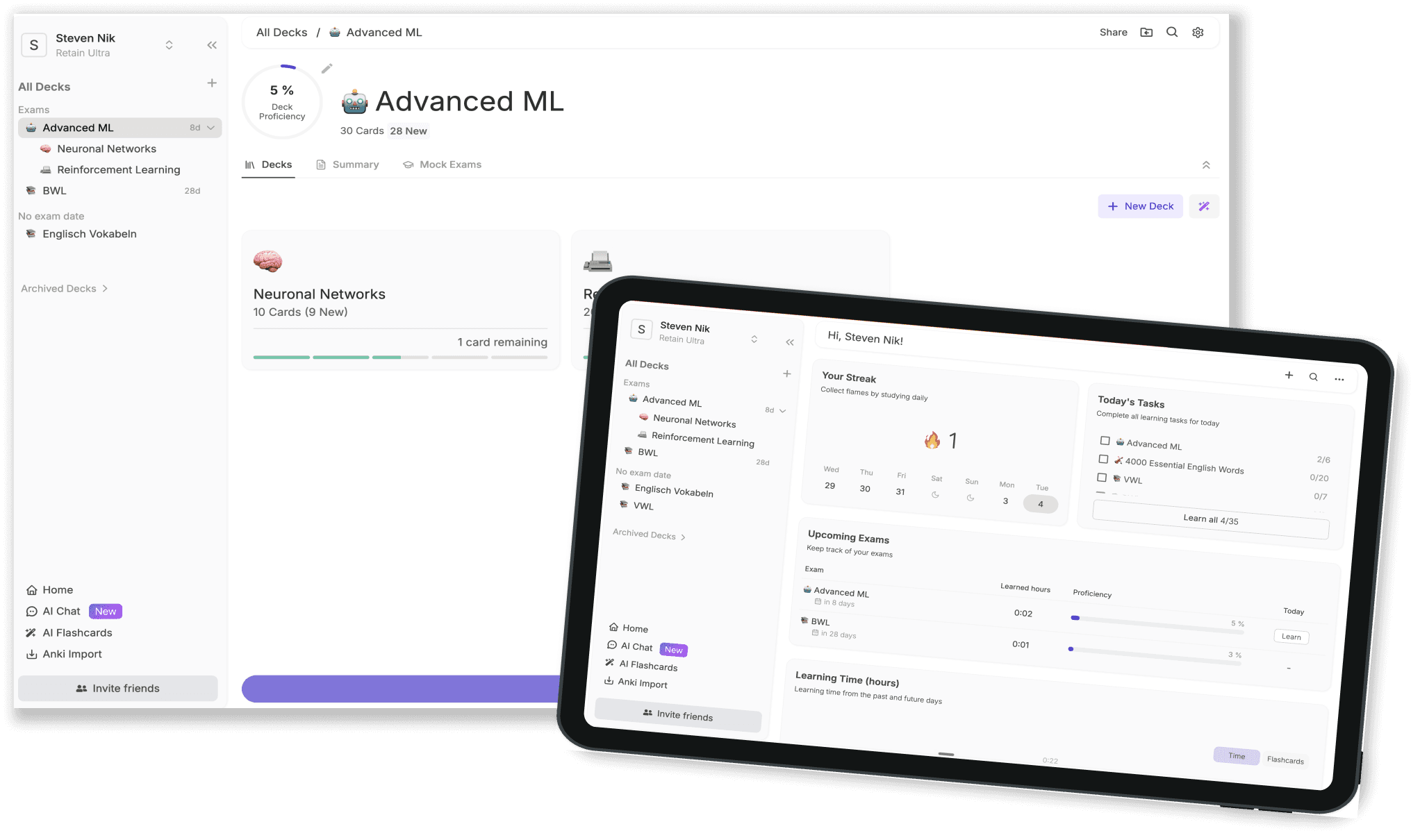 Desktop and Ipad version